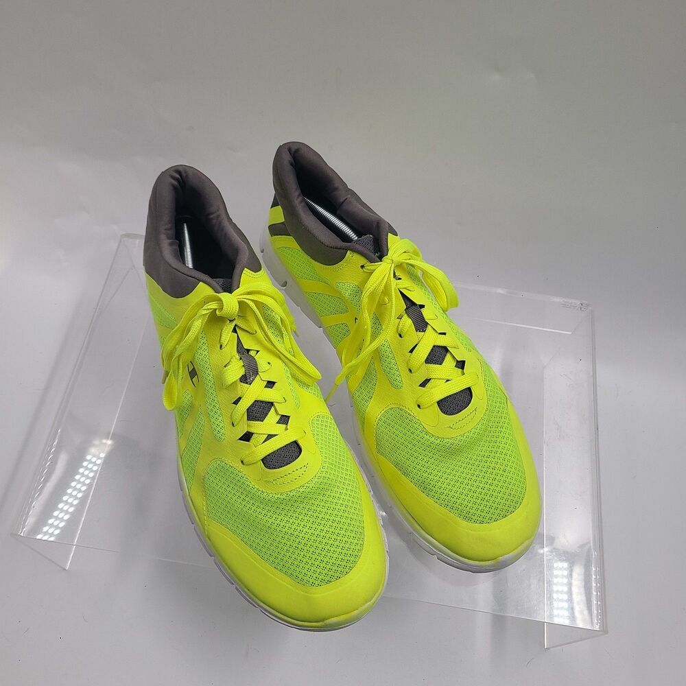 Champion Mens Running Shoes Neon Yellow Black 145786 Low Top Lace Up Mesh 14M